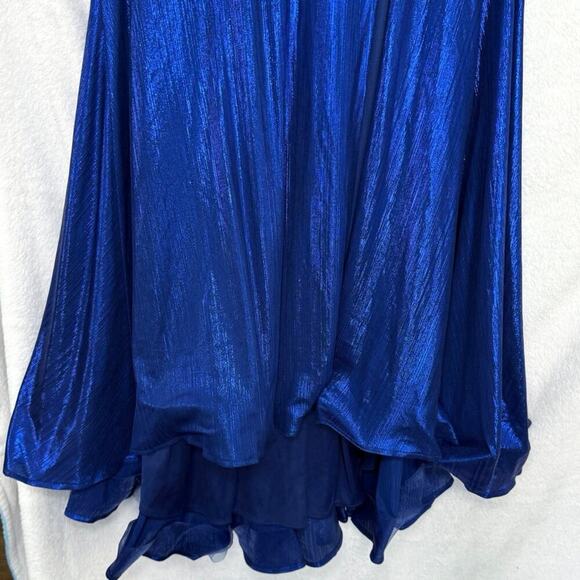 Ellie Wilde By Mon Cheri Metallic Blue Mermaid Prom Dress 10 Bridesmaid NEW - Picture 10 of 10